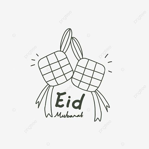 Eid Mubarak Doodle, Ketupat Drawing, Eid Doodle, Ketupat Png, Bar Drawing, Eid Mubarak Png, Islamic Celebrations, Eid Background, Doodle Background