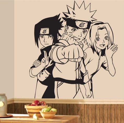 Otaku Room, Paper Home Decor, Paper Home, Wall Decor Decals, Naruto Sasuke Sakura, Anime Decor, Uzumaki Naruto, Wallpaper Tumblr, Wall Drawing