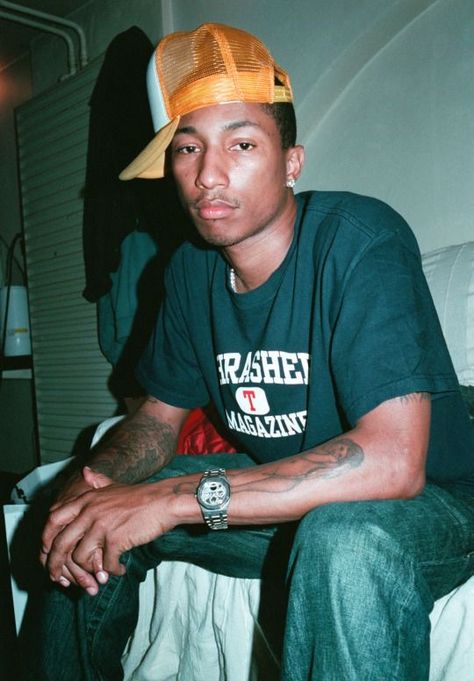 Pharell Williams Aesthetic, 2000s Fashion Men, 90s Hip Hop Fashion, 90s Hip Hop, Rap Aesthetic, Hip Hop Culture, Pharrell Williams, Black Boys, Hip Hop Fashion