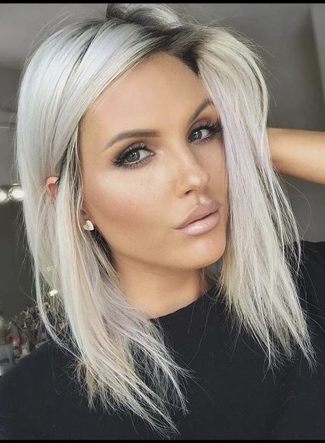 Platinum Blonde Balayage, Platinum Hair Color, Platinum Blonde Hair Color, Silver Blonde Hair, Icy Blonde Hair, White Blonde Hair, Dark Roots Blonde Hair, Silver Blonde, Ash Blonde Hair