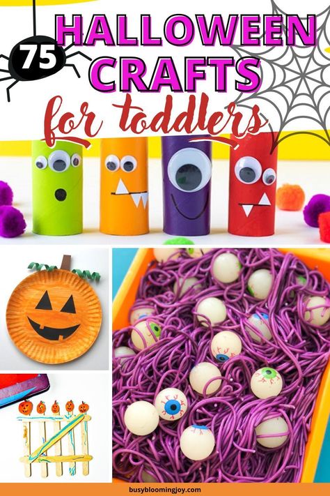 Craft For 3 Year Kid Halloween, Halloween Art Toddlers Easy, Halloween Crafts Preschoolers, Halloween Toddler Projects, Spooky Toddler Crafts, Easy Halloween Crafts For Kids Simple, Toddler Halloween Activities Preschool, Halloween Fun For Toddlers, Kids Halloween Crafts Toddlers