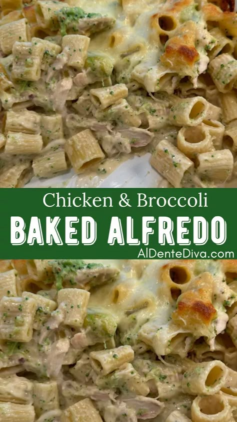 CHICKEN AND BROCCOLI BAKED ALFREDO Chicken And Broccoli Baked Alfredo, Baked Alfredo, Cheesy Alfredo Sauce, Pasta Diy, Million Dollar Spaghetti Casserole, Million Dollar Chicken Casserole, Dumplin Recipe, Chicken And Broccoli Alfredo, Chicken Broccoli Bake