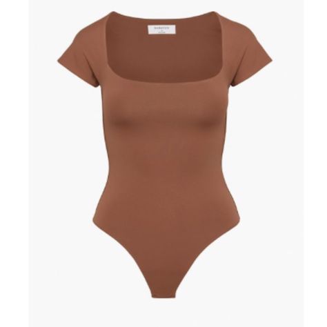 Square Neck Cap-Sleeve Bodysuit. Chocolate Opal Colour. Brown Bodysuit Outfit, Cowardly Lion Costume, Opal Colour, Tan Bodysuit, Amazon Orders, Spaghetti Strap Bodysuit, Brown Bodysuit, Simple Outfits For School, Lion Costume