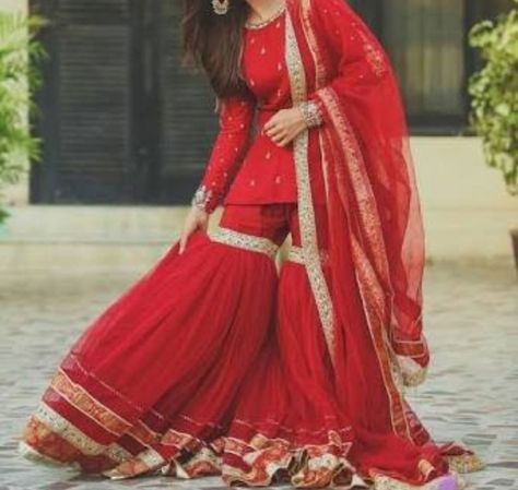 This is an Indian ff of Kim taehyung , a girl who is going to marry a… #fanfiction #Fanfiction #amreading #books #wattpad Red Gharara, Pakistani Sharara Suit, Sumbul Iqbal, Sharara Outfits, Red Dress Design, Pakistani Sharara, Asian Attire, Gharara Designs, Red Colour Dress