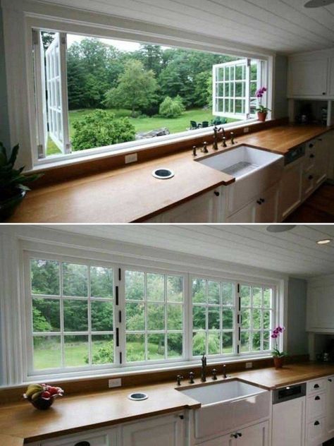 Kitchen With Windows, Outdoor Kitchen Appliances, Design Case, Home Fashion, Interior Design Kitchen, Dream Kitchen, House Inspiration, A Kitchen, Modern Kitchen Design