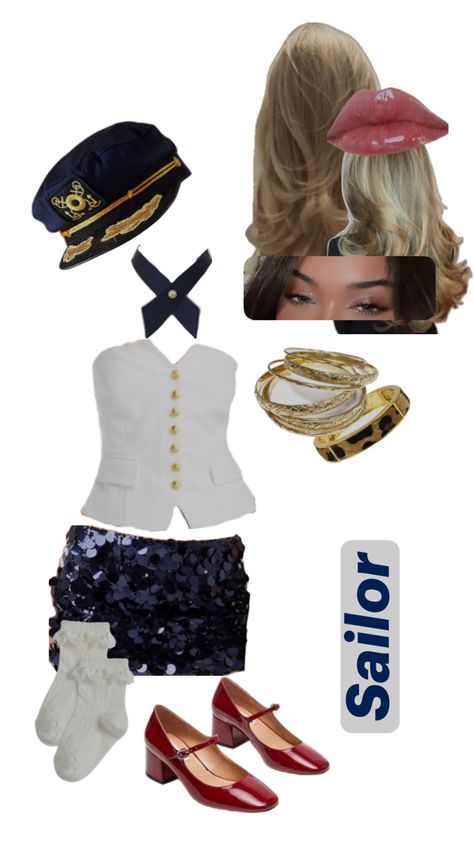 Sailor Halloween Costumes, Sailor Halloween, Halloween Fashion Outfits, Cute Group Halloween Costumes, Classy Halloween Costumes, Trio Halloween Costumes, Hot Halloween Outfits, Pretty Halloween Costumes, Couples Halloween Outfits