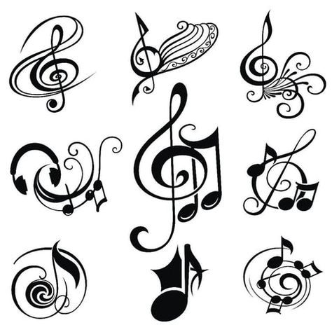 Notes Tattoo, Musical Design, Music Notes Tattoo, Music Notes Art, Music Tattoo Designs, Note Tattoo, Music Drawings, Music Symbols, Notes Art