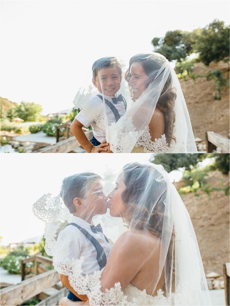 Bride and her son - Mom and son photos - Bride and veil – https://brittneyhannonphotography.com Son And Mom Wedding Pictures, Wedding With Son The Bride, Son Of Bride Wedding Ideas, Mum And Son Wedding Photos, Son And Bride Pictures, Bride First Look With Son, Groom With Son Pictures, Bride Groom And Son Pictures, Bride With Son Photo Ideas