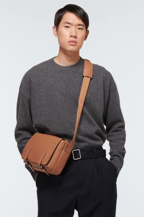 Mytheresa Men Loewe Loewe Men, Military Messenger Bag, Military Bag, Mens Luxury Fashion, Mens Leather Bag, Winter 2022, Mix Match, Boy Fashion, Smooth Leather