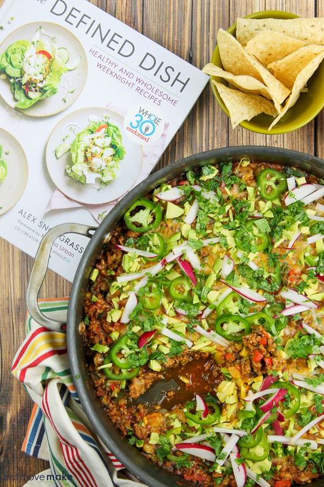 Defined Dish Turkey Taco Skillet Bake - Unbelievably Good! Defined Dish Whole 30 Recipes, The Defined Dish Whole 30, Whole 30 Defined Dish, Defined Dish Tacos, Alex Snodgrass Defined Dish Recipes, The Defined Dish Recipes, Healthy Turkey Tacos, Defined Dish Whole 30, Alex Snodgrass Defined Dish