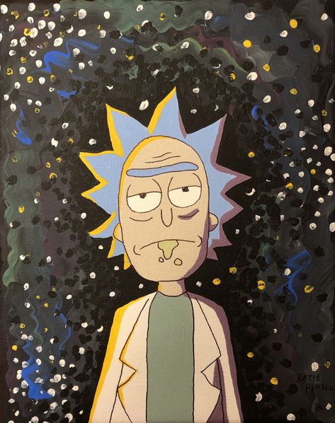 Acrylic painting #rickandmorty #rick #ricksanchez Rick Sanchez, Art Painting Acrylic, Card Challenges, Rick And Morty, Diy Canvas Art, Diy Canvas, Painting Acrylic, Painting Ideas, Art Sketches