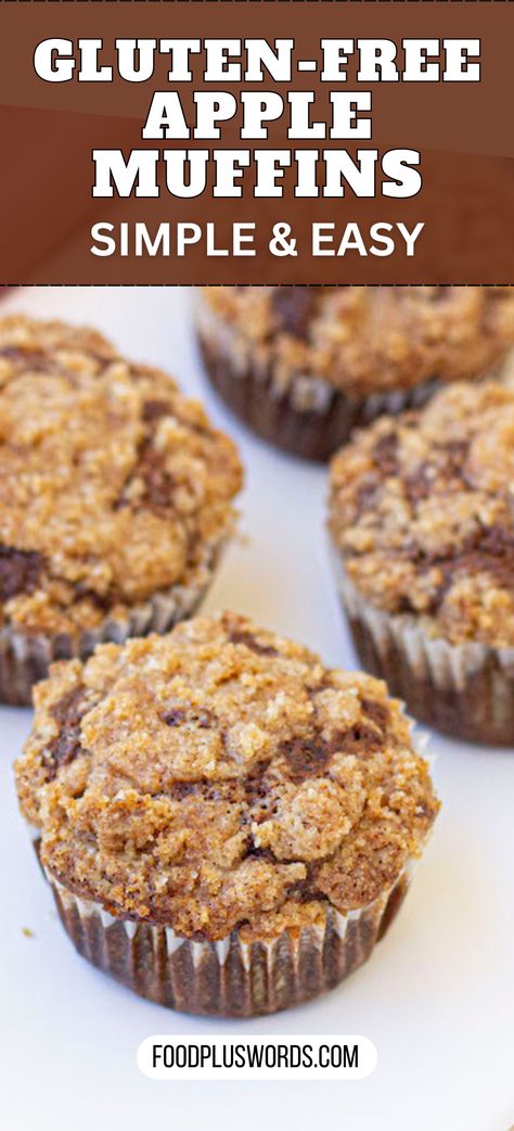 Enjoy these gluten-free apple muffins, a simple and wholesome breakfast option. These moist muffins feature a delightful crumb topping, adding a perfect touch to their natural apple goodness. Gluten Free Apple Oatmeal Muffins, Gf Applesauce Muffins, Gf Apple Muffins, Gf Muffins Recipes, Apple Muffins Gluten Free, Gluten Free Applesauce Muffins, Gluten Free Apple Cinnamon Muffins, Apple Betty Recipe, Apple Breakfast Muffins