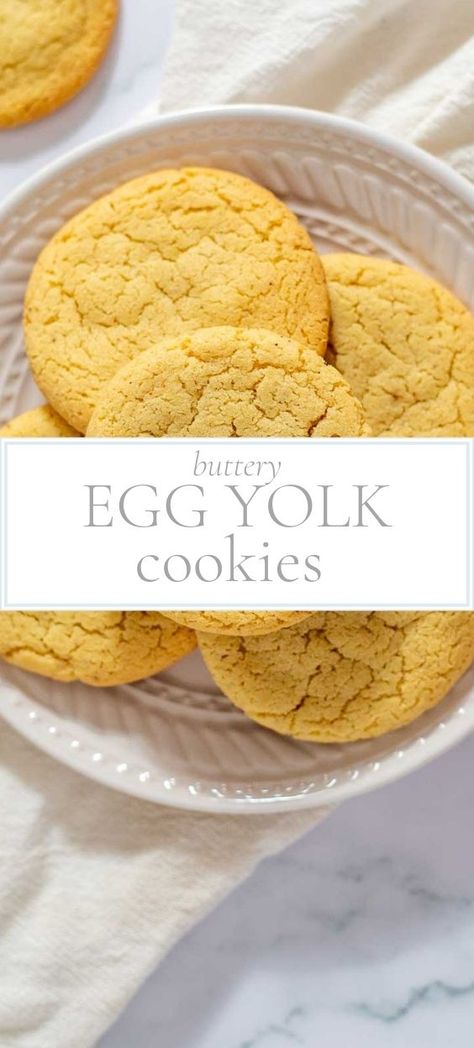 Recipe With Egg Yolks Only, Cookies Made With Egg Yolks, Recipes With Lots Of Egg Yolks, Recipe Using Egg Yolks, Egg Based Desserts, Egg Yolk Cookies Recipes, Recipes That Use Egg Yolks, Egg Yolks Uses, Recipes For Egg Yolks