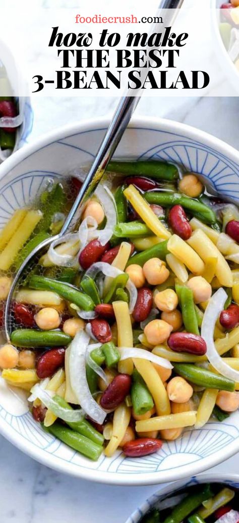 Pantry Salad, Bean Salad Recipes Healthy, Bean Salad Recipes Easy, Bean Salad Dressing, Four Bean Salad, 3 Bean Salad, Three Bean Salad, Green Bean Salads, Bean Salad Recipes