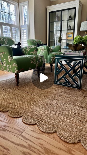 Annie Schiller • The Haverhill Home on Instagram: "I’m so excited to show you my new scalloped jute rug from @revival! I’m in love with the scallops and it’s the perfect rug to complete our sitting room. 

Details:
Style name- Venus
Color- Natural
Size 8’x10’

Comment RUG below and I can DM you a link directly to their site. You can also shop it by clicking the link in my stories or the @shop.ltk link in my bio.

Be sure to use coupon code 10OFF-HAVERHILL to save 10% off your order! 

#RevivalPartner #RevivalRugs #gifted #interiorinspo #grandmillennial #chinoiseriechic #homestyling #scallopedrug" Room Details, Chinoiserie Chic, Perfect Rug, Jute Rug, Interior Inspo, Sitting Room, So Excited, Coupon Code, You And I