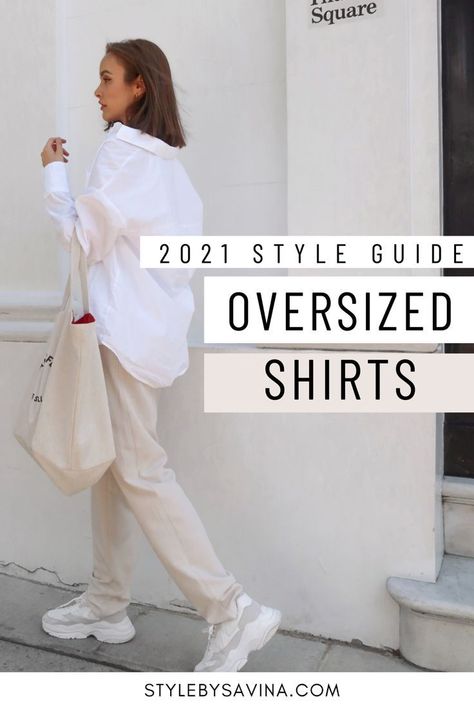 Wondering how to style oversized shirts in 2021? This guide has got you covered. Oversized Button Up Shirt Work Outfit, Ladies Oversized Shirt Outfit, Polo Cover Up Outfit, Oversize Button Down Outfit, Oversized Men’s Shirt Outfit For Women, Styling White Oversized Shirt, Style White Oversized Shirt, How To Style Oversized Long Sleeve Shirt, How To Style Boxy Shirt