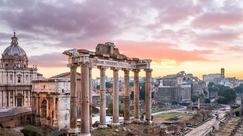 Temple of Saturn in the Roman Forum, Rome, Italy Ancient Rome Wallpaper, Rome Wallpapers, Temple Of Saturn, Places To Go In Europe, Colosseum Rome, Roman Forum, Angel Wallpaper, When In Rome, Wallpaper Computer