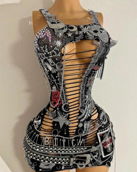 Heavy Metal Outfit, Striper Outfits, Metal Outfit, Wwe Outfits, Rockstar Style, Strapless Ruffle Dress, Scene Outfits, Preformance Outfits, Diy Clothes Design