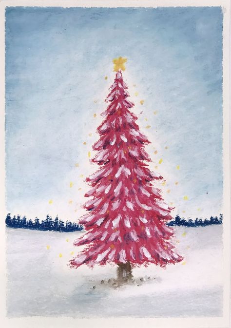 Daily Challenge Art | Oil Pastel Drawing | Oil Pastel | Oil Pastel For Beginners | Relaxing | Nature Lovers | Christmas Tree Painting | Easy Painting | Holiday landscape painting, christmas tree painting, oil pastel drawing for beginners, easy painting for beginners, oil pastel, oil pastel drawing, drawing of nature, how to painting, holiday painting, 趣味美術, holiday painting tutorial, angeli sense, oil pastel drawing easy, Christmas Tree Paintings Easy, Christmas Oil Pastel Art For Kids, Oil Pastel Drawings Christmas, Christmas Art Oil Pastels, Christmas Tree Oil Pastel, Oil Pastel Christmas Tree, Winter Oil Pastel Art, Oil Pastel Art Beginner, Christmas Oil Pastel Art