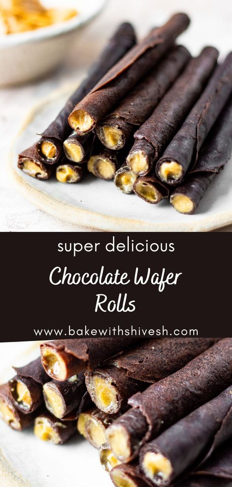 How To Make Wafer Cookies, Wafer Rolls Recipe, Sugar Wafers Recipe, Childhood Snack Recipes, Wafer Sheets Recipe, Wafer Recipe, Home Made Chocolates, Wafer Cookie Recipe, Bake With Shivesh