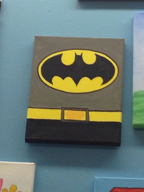 Easy batman idea u should try it!! Geek Cake, Batman Crafts, Turtle Cakes, Pirate Cakes, Superhero Painting, Batman Bedroom, Cake Minecraft, Batman Wall Art, Minion Cakes