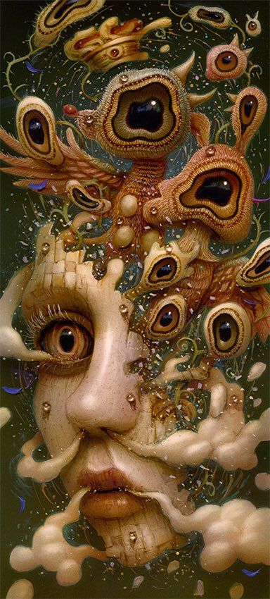 Naoto Hattori, Surealism Art, Arte Peculiar, Psychadelic Art, Scary Art, Creepy Art, Visionary Art, Arte Fantasy, Trippy Art