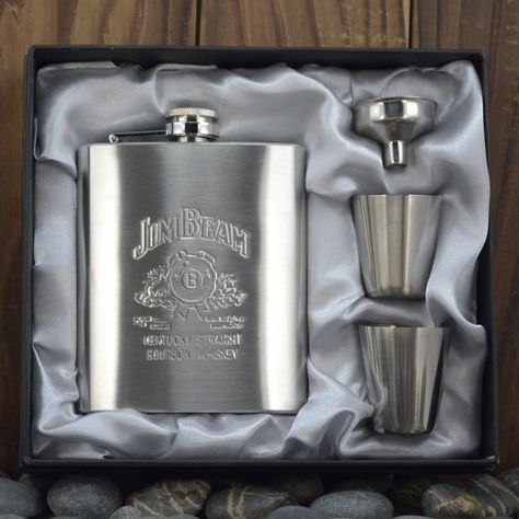 Jack Daniels Gift Set, Cigars Lounge, Jack Daniels Gifts, Pocket Flask, Vodka Wine, Whiskey Flask, Luxury Gift Set, Flask Set, Flask Gift