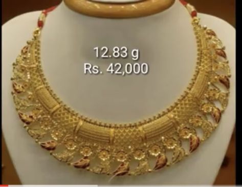 Hasuli Necklace Design Gold, Gold Necklace Set 20 Grams Latest, Gold Necklace Set 20 Grams, Nikah Decor, Model Blouse, Delicate Gold Jewelry, Latest Model Blouse Designs, Gold Mangalsutra Designs, Pearl Necklace Designs