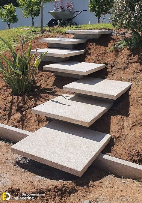 Outdoor Landscape Design, Landscape Stairs, Modern Backyard Landscaping, Garden Stairs, Exterior Stairs, Outdoor Steps, Garden Steps, Outdoor Stairs, Concrete Steps