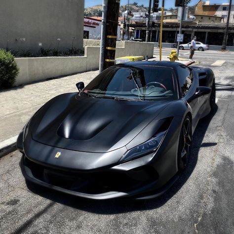 Ferrari F8 Tributo on Instagram: “Ferrari F8 in Black Satin 🤩 incredible change looks way more aggressive   @rdbvik  Follow us for more!! @f8tributo  @f8tributo  @f8tributo…” Ferrari F8 Spider, F8 Spider, Ferrari F8 Tributo, Billionaires Row, F8 Tributo, Ferrari F8, Ferrari Car, Black Luxury, Cool Motorcycles