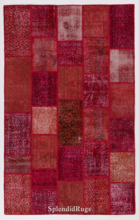 Patchwork Carpet, Patchwork Rug, Lay On, Patchwork Rugs, Red Pattern, Turkish Carpet, Vintage Carpet, Flag Design, Carpet Handmade