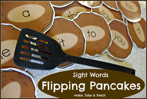 Focus - Word Recognition; Directions- students practice reading words that are printed on a "pancake". If they read the word correctly, they flip their pancake with a plastic spatula. Example: Johnny read "you" correctly, so he flipped his pancake with his spatula. Pancake Flipping Game, Colorful Pancakes, Teaching Sight Words, Learning Sight Words, Daily Five, Sight Words Kindergarten, Center Activities, School Activity, Word Recognition