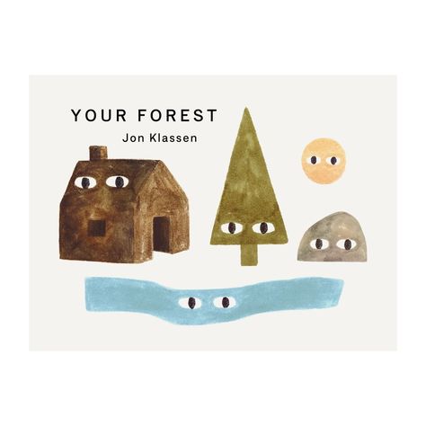 Book Synopsis From the incomparable Jon Klassen, one in a trio of companion board books for the youngest of children This is your sun. It is coming up for you. These are your trees. They can go over by the sun. With a minimal tableau of familiar objects and a gentle rhythm suited for reading aloud, a forest and all its items--a cabin, some rocks, a (nice) forest ghost, a stream, a bridge--are assembled, ending with bedtime as the sun goes down. This is a forest for a young child to have whenever Board Book Illustration, Linocut Book Cover, Unique Book Covers, Children’s Book, Children’s Book Illustration, Child Books Illustration, Forest Ghost, Childrens Book Illustrations, Forest Logo