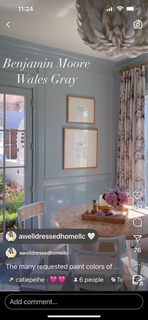 Cornflower Blue Paint Sherwin Williams, Pale Blue Dining Room, Blue Wall Paint, Blue Bedroom Colors, Blue Dining Room, Light Blue Bedroom, Timeless Paint Colors, Bridgerton Style, Blue Gray Paint Colors