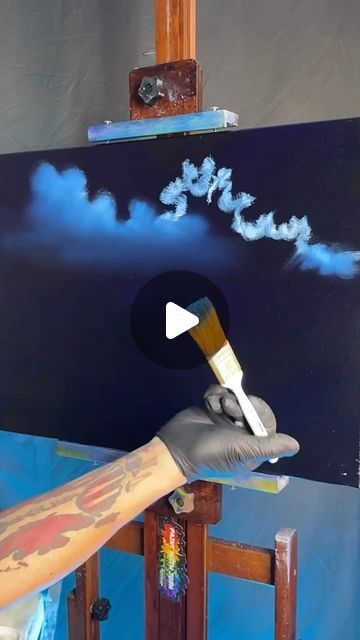 Painting Clouds On Canvas, How To Paint Clouds Acrylic Step By Step, Acrylic Clouds Painting, How To Paint Storm Clouds, How To Paint Clouds Acrylic, Painting Ideas Clouds, Painting Clouds Tutorial, Painting Clouds Acrylic, Cloud Painting Tutorial