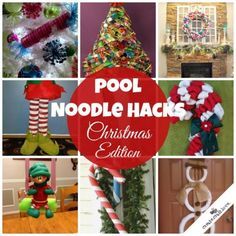 Pool Noodle Christmas, Pool Noodle Christmas Wreath, Pool Noodle Hacks, Pool Noodle Wreath, Noodle Hacks, Pool Noodle Crafts, Diy Christmas Tree Ornaments, Pool Noodle, Christmas Hacks