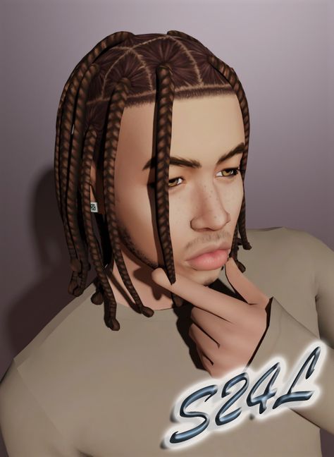 Sims 4 Men Braids, Sims 4 Cc Black Male Hair Braids, Box Braids Sims 4 Cc, Sims 4 Male Braids, Braids Full Head, Sims 4 Afro Hair Male, Hair Swatches, Sims 4 Afro Hair, Male Sims