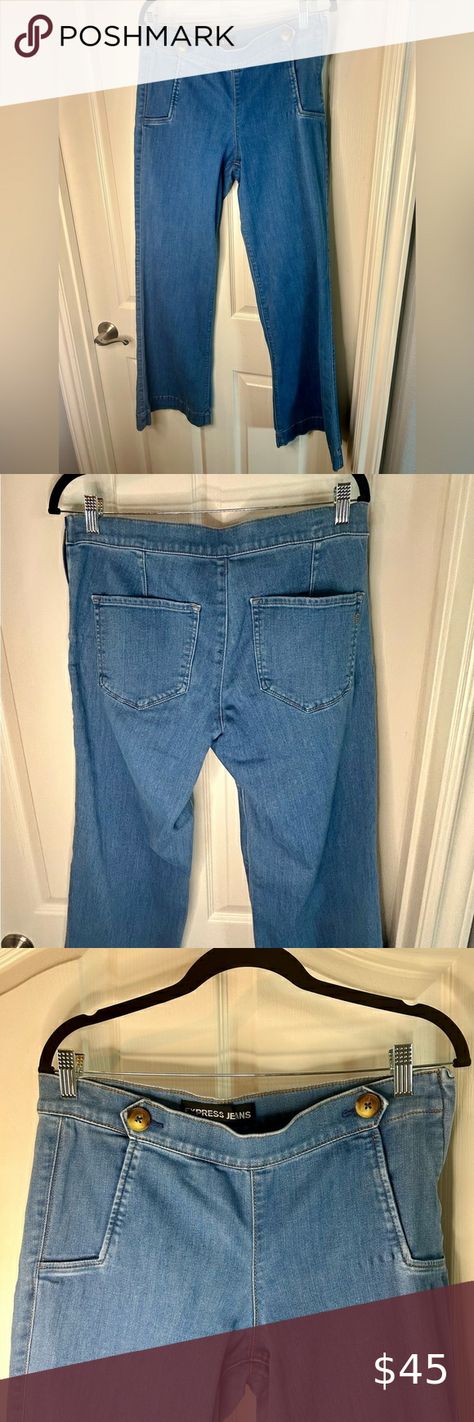 ”Express” 70’s Look Cotton Blend Wide Leg Flare Mid Rise Jeans” Size 10R Suede Fringe Jacket, Snow Pants, Mid Rise Jeans, Trending Accessories, Jean Coat, Trending Shoes, Mid Rise, Jeans Size, Wide Leg