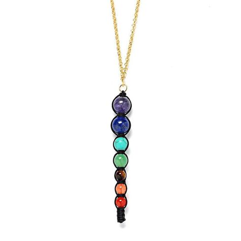 Multicolor Lava 7 Chakra Healing Balance Beads Necklace #7ChakraNecklace #HealingBalanceBeads #LavaStoneJewelry #ReikiPendant #SpiritualJewelry #YogaNecklace #WomensPendant #MulticolorNecklace Lava Stone Jewelry, Multi Coloured Necklaces, Chakra Pendant, Chakra Yoga, Natural Stone Earrings, Chakra Necklace, Healing Necklace, Necklace Patterns, Natural Stones Necklace