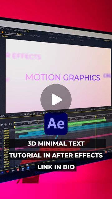 Abhishek Dubey on Instagram: "3D Minimal Text Animation in After Effects - No Plugins  .  Tutorial on my YouTube channel - Motion Nations (link in bio)  . .  Follow for more! .  . #aftereffectstutorial #aftereffects #motiongraphics #motiondesign #animation #illustrator #adobe #adobeaftereffects #lettering #aftereffectstutorials #christmas #facebook #art #artist #design #tutorial #designer #illustration #creative #sports #reels #textanimation #logo #logoanimation #typedesign #typography #logodesigns #motiondesigner #merrychristmas #caligraphy" Christmas Motion Design, Motion Poster After Effects, After Effects 3d Motion Graphics, 3d Minimal, After Effects Motion Graphics Tutorials, Minimal Text, Animated Text After Effects, After Effects Tutorials, Animated Typography After Effects