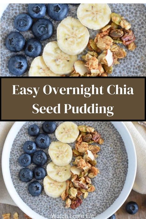 Overnight Chia Pudding with Coconut Milk Pudding Recipes Healthy, Chia Seed Breakfast Pudding, Overnight Oats With Chia Seeds, Oats With Chia Seeds, Overnight Chia Seed Pudding, Overnight Oats With Chia, Chia Pudding Vegan, Chia Seed Breakfast, High Protein Vegan Breakfast