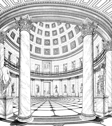 Karl Friedrich Schinkel, House Coloring Pages, Museum Plan, Museum Island, Neoclassical Architecture, Architectural Sketches, Architecture Design Sketch, Royal Art, Architecture Drawing Art