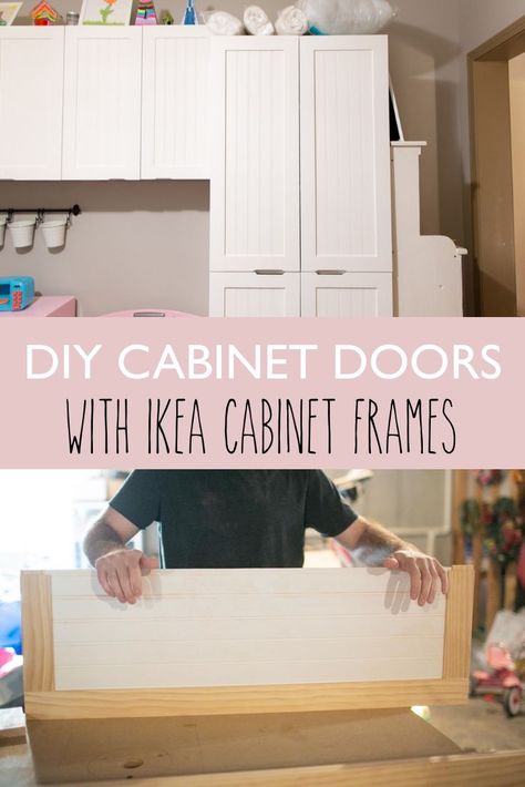 DIY Custom Cabinet Fronts and Doors Tutorial (for Ikea Cabinet Frames) Make Cabinet Doors, Cabinet Doors Diy, Cheap Cabinet Doors, How To Make Cabinet Doors, Ikea Cabinet Doors, Ikea Wall Cabinets, Painting Cabinets Diy, Ikea Sektion Cabinets, Diy File Cabinet