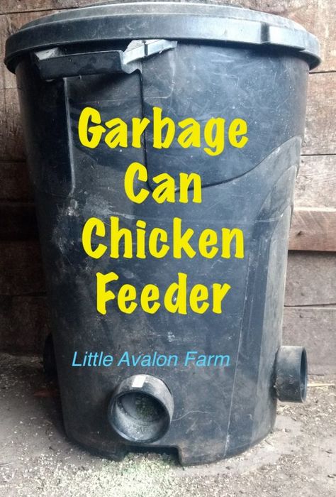 Trash Can Chicken Feeder Diy, Garbage Can Chicken Feeder, Trash Can Chicken Feeder, Barrel Chicken Feeder, Large Chicken Feeder Diy, Waterproof Chicken Feeder, Chicken Food Dispenser, Chicken Feeder Ideas, Diy Chicken Feeder