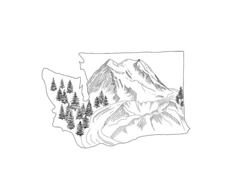 washington tattoo mt rainier mt st helens tattoo fine line design idea✨ Washington State Drawing, Mt St Helens Tattoo, Mount Rainer Tattoo, Mt Rainer Tattoo, Washington State Tattoo Ideas, Pnw Tattoo Washington, Mt Rainier Tattoo, Mount Rainier Tattoo, Washington State Tattoo