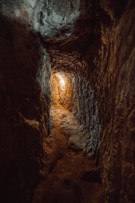 Narrow tunnels at Derinkuyu Underground City, Cappadocia Allegory Of The Cave, Earth Texture, Underground City, Underground Caves, Dystopian Books, Underground Tunnels, Underground Cities, City Drawing, Cozy Mysteries