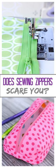 Are you scared of sewing zippers? Not anymore! Great tutorial Sewing Zippers, Sew A Zipper, Diy Sy, Sew Zipper, Are You Scared, Sewing 101, Sew Ins, Sewing Class, Creation Couture