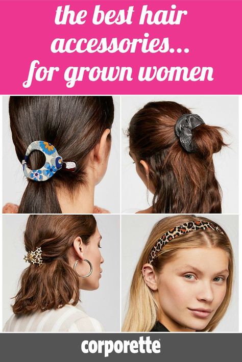 Hair accessories for grown women can get a little tricky -- after all, when is a star-themed claw clip too childish, versus pretty and cool? If you wore scrunchies the first time around, can you wear them again? We're discussing which hair accessories are appropriate for grown women, as well as the best hair accessories for professional women! Short Hair Accessories, Bride Hair Clips, Bohemian Hair Accessories, Work Hair, Bridal Hair Combs Pearl, Elegant Ponytail, Flower Hair Band, 2023 Hair, Hair Comb Accessories