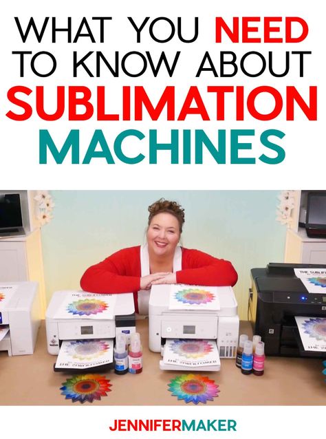 What you need to know about sublimation machines and printers Fabric Printer Machine, Jennifer Maker, Craft Machines, Infusible Ink Transfer Sheets, Cricut Hacks, Reading Tarot, Sublimation Ideas, Upcycled Clothes, Layered Vinyl