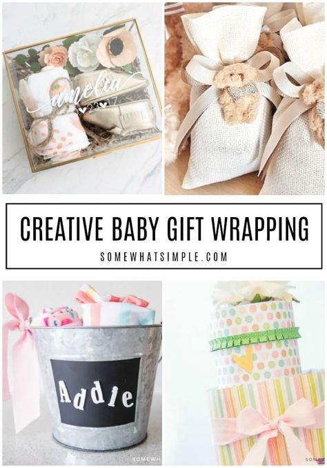 These creative baby shower gift wrapping ideas will be the talk of the party! 10 adorable ideas are simple, cute, and easy to create! #giftideas #giftwrapping #giftwrap #babyshowergifts #babyshowergiftwrappingidea Cute Ways To Wrap Baby Shower Gifts, Baby Shower Wrapping Ideas, Wrapping Baby Shower Gifts, Baby Gift Wrapping Ideas, Baby Shower Gift Wrapping Ideas, Creative Baby Shower Gift, Wrap Baby Shower Gift, Baby Shower Gift Wrapping, Creative Baby Gifts